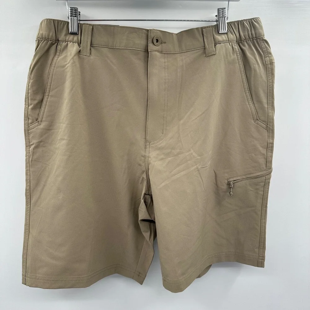 Weatherproof Vintage Men Tech Short 34 Tan Performance Active Stretch UPF 50 NWT